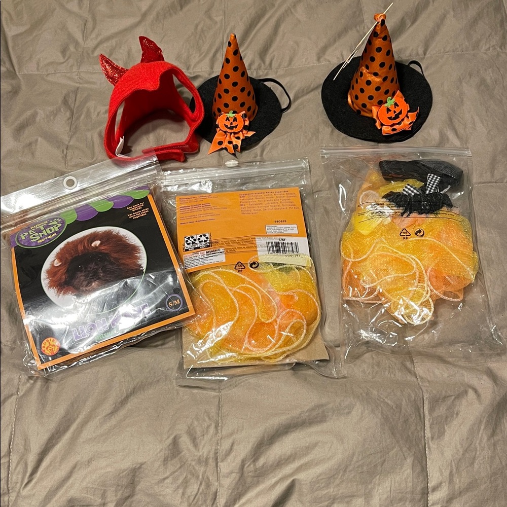 Halloween Costume Set for your pet - Orange and Black skirt with matching hat